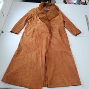 Vintage Penny Lane Coat Pelle Studio Wilsons Womens Large Tan Suede Leather Long